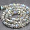 Natural Blue Flash Labradorite Faceted Beads Strand Rondelles 12 Inches and Size from 4-5mm Approx.